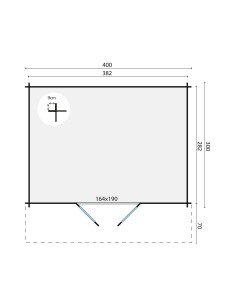 Abri de jardin Vrebos 400 x 300 cm - 34 mm - ±10 m2 2