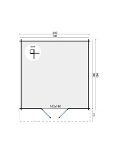 Tuinhuis Peutie 400 x 400 cm - 34 mm - ±14 m2 2