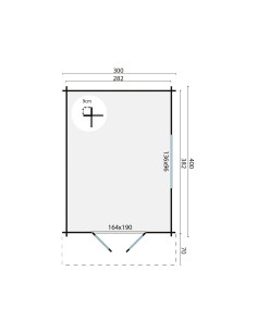 Tuinhuis Huldenberg 300 x 400 cm - 34 mm - ±11 m2 2
