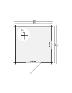 Tuinhuis Zellik 220 x 220 cm - 19 mm - ±4 m2 2
