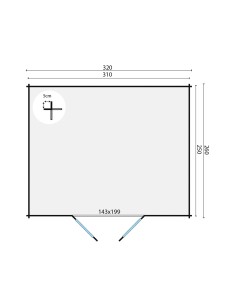 Tuinhuisje Houthem 320 x 260 cm - 28 mm - ±7 m2 2