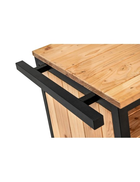 Meuble de cuisine extérieure en acier et douglas