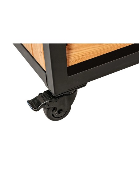 Meuble de cuisine extérieure en acier et douglas