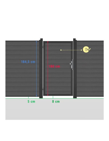 Houtcomposiet poort Platinum