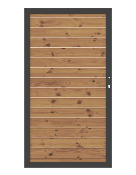 Porte en bois thermo chauffé - latte oblique