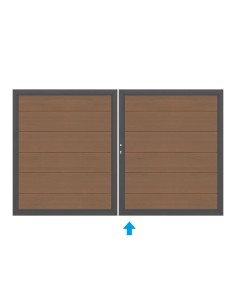Composietpoort XL | Dubbele vleugel op maat, brede planken 2