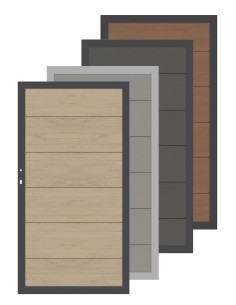 Houtcomposiet deur XL | Brede latten, 98 x 180 cm
