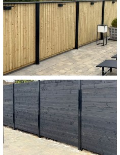 Poteau rainuré noir - rainure 30 mm