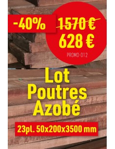 Lot de 23 planches en Azobe 200x50mm x 350cm