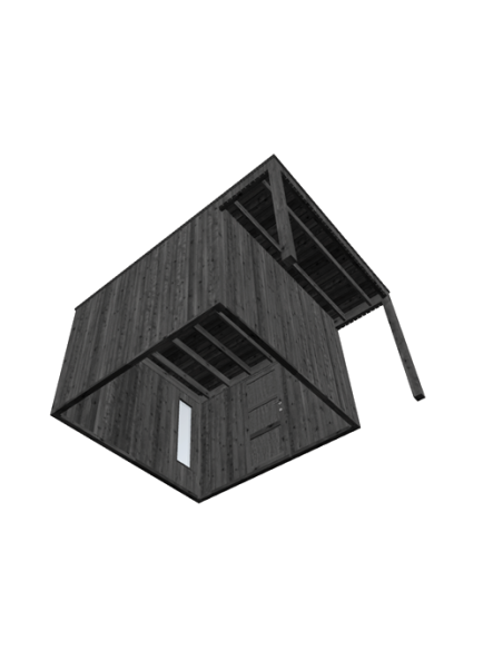 Abri de jardin noir avec lattes verticales 420 x 318 cm