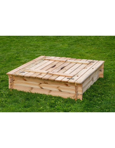 Bac à sable carré avec couvercle