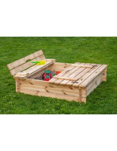 Bac à sable carré avec couvercle