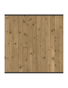 Verticale schutting van thermowood hout met afwerkingen in aluminium