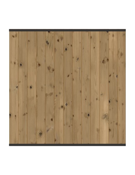 Palissade verticale en bois thermowood avec finitions en aluminium