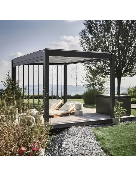 Pergola Bioclimatique Biohort - Gris foncé métallique