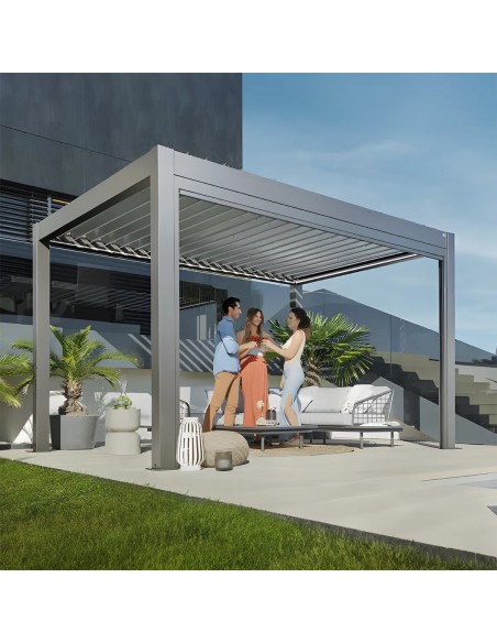 Bioklimatische pergola Biohort - Kwartsgrijs metallic