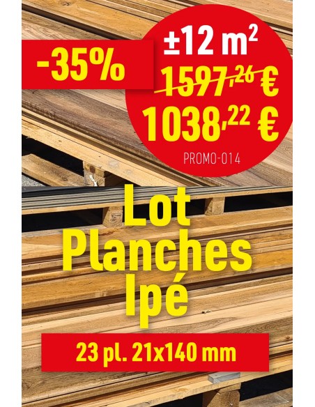Lot de 23 planches en Ipé 140x21mm