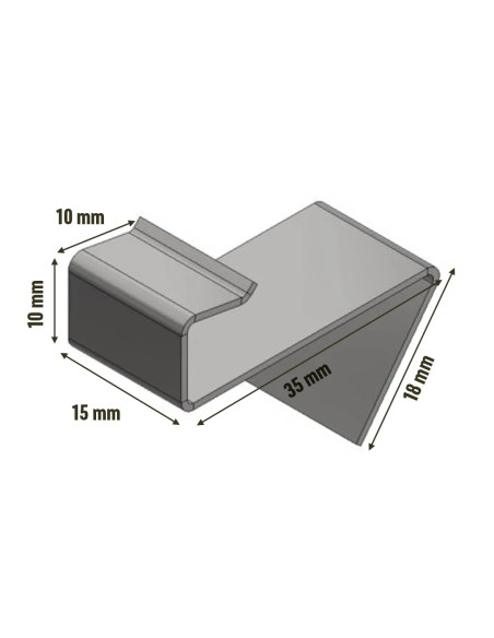 Beging-eind clips voor aluminium balken