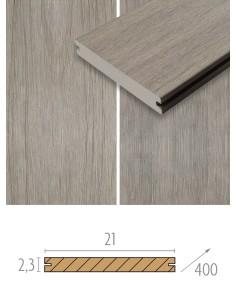 Lame de terrasse bois composite Multigrey Light 23 x 210 mm 2