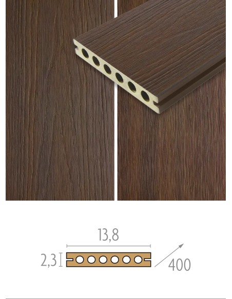 Planches de terrasse en bois composite Synthétique - fixation invisible