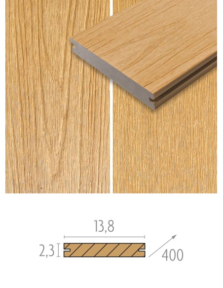 Planches de terrasse en bois composite Cèdre - fixation invisible