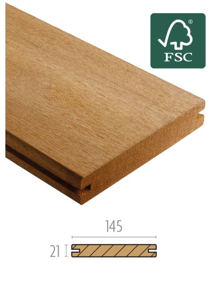 Planches de terrasse en bois exotique Tiara - fixation invisible