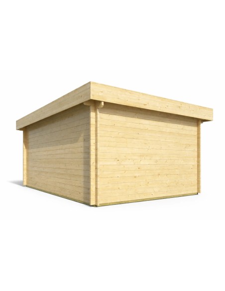 Gesloten houten garage 380 x 536 cm - 44 mm - ±19 m2