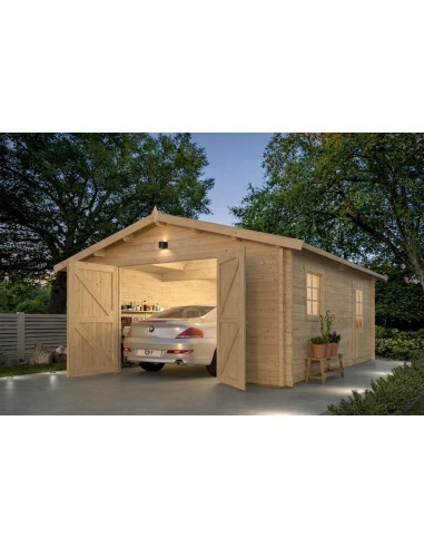 Houten garage om in kitvorm te monteren 470 x 570 cm - 58 mm - ±25 m2