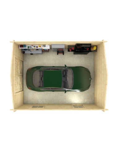 Houten garage om in kitvorm te monteren 470 x 570 cm - 58 mm - ±25 m2