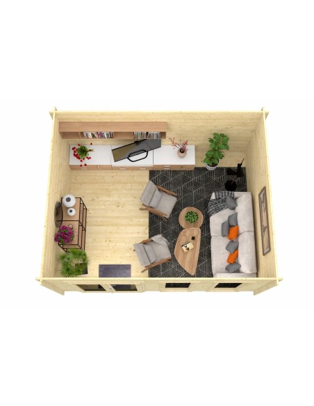 Tuinbureauruimte 500 x 400 cm - 40 mm - ±18 m2