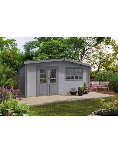 Tuinhuis met dubbele glazen deur en raam 500 x 400 cm - 34 mm - ±18 m2