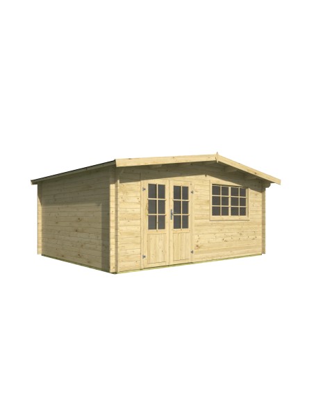 Tuinhuis met dubbele glazen deur en raam 500 x 400 cm - 34 mm - ±18 m2