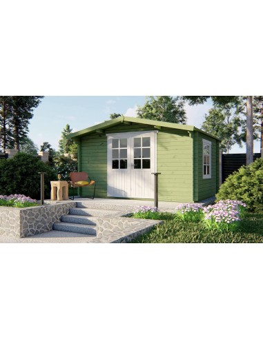 Chalet avec double porte vitrée et fenêtre 400 x 300 cm - 40 mm - ±10 m2