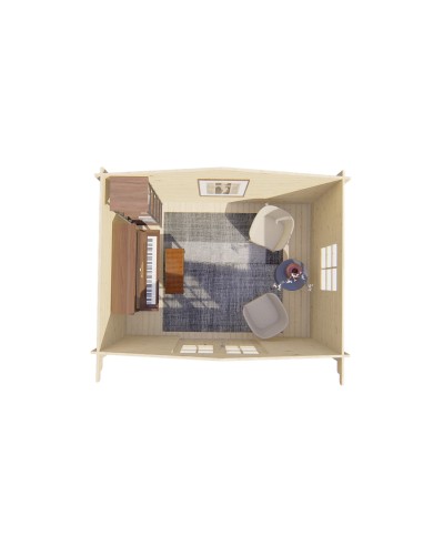 Chalet met dubbele glazen deur en raam 400 x 300 cm - 40 mm - ±10 m2