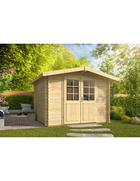 Petit abri de jardin avec double porte vitrée