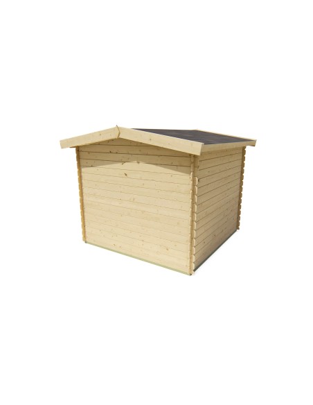 Klein houten tuinhuis met dubbele deur en raam 245 x 245 cm - 19 mm - ±5 m2