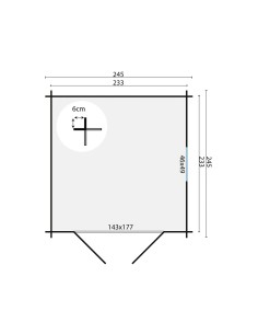 Petit abri de jardin en bois avec double porte et fenêtre 245 x 245 cm - 19 mm - ±5 m2 2