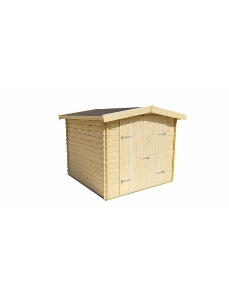 Klein houten tuinhuis met dubbele deur en raam 245 x 245 cm - 19 mm - ±5 m2