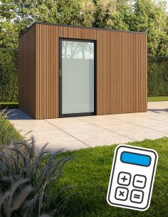 Klein tuinhuisje van gecoëxtrudeerd composiethout