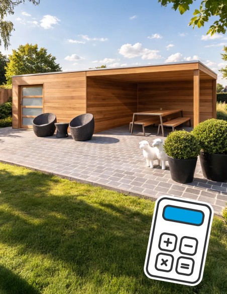 Poolhouse in exotisch Iroko hout