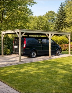 Carport bois longue voiture