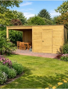 Abris de rangement + auvent - 510 x 261 cm