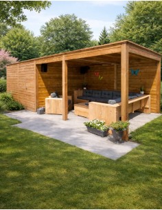 Tuinhuisje met prieel 894 x 318 cm