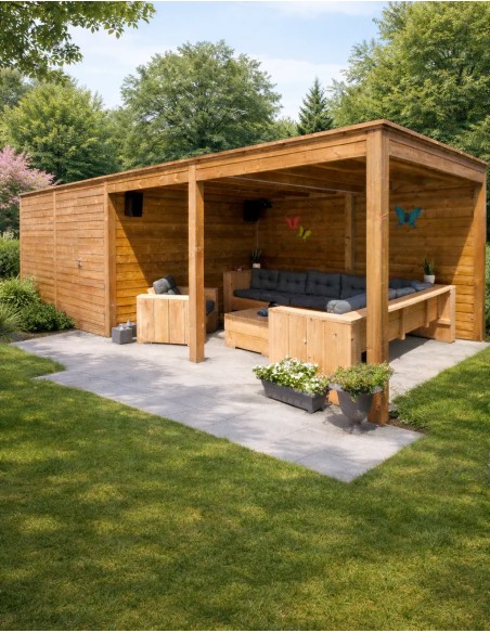 Grote berging met prieel