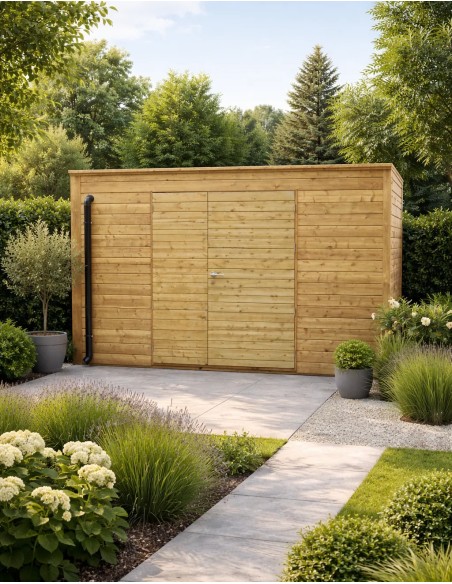 Schuur met plat dak 318 x 204 cm