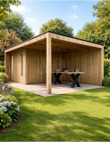 Grand abri de jardin avec auvent