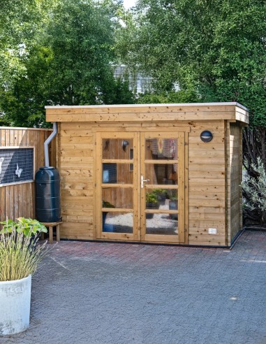 Petit abri de jardin avec toit plat 300 x 200 cm - 28 mm - ±5 m2