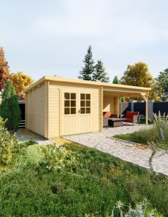 Abri de jardin à toit plat en bois