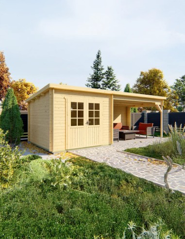 Tuinhuisjes met plat dak 700 x 300 cm - 28 mm - ±18 m2