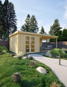 Tuinhuisje met grote overkapping